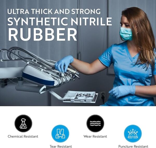 Nitrile Medical Gloves, Blue, 5 Mil (200) - Image 4