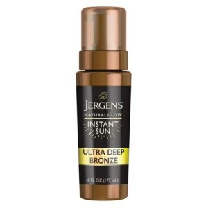 Jergens Natural Glow Instant Sun Sunless Tanning Mousse, Body Self Tanner, Ultra Deep Bronze, 6 oz