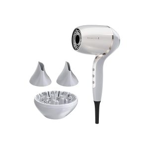 Remington PROLUXE HydraCare Hair Dryer with Diffuser, Pearl White/Gray, 1875 Watts
