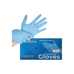 Medelim Nitrile Medical Exam Gloves: Powder-Free, Non-Sterile, 5 mil Disposable Glove, Blue
